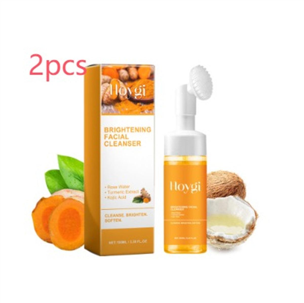 Turmeric facial cleanser bottle with turmeric extracts for deep cleansing and acne mark fading
