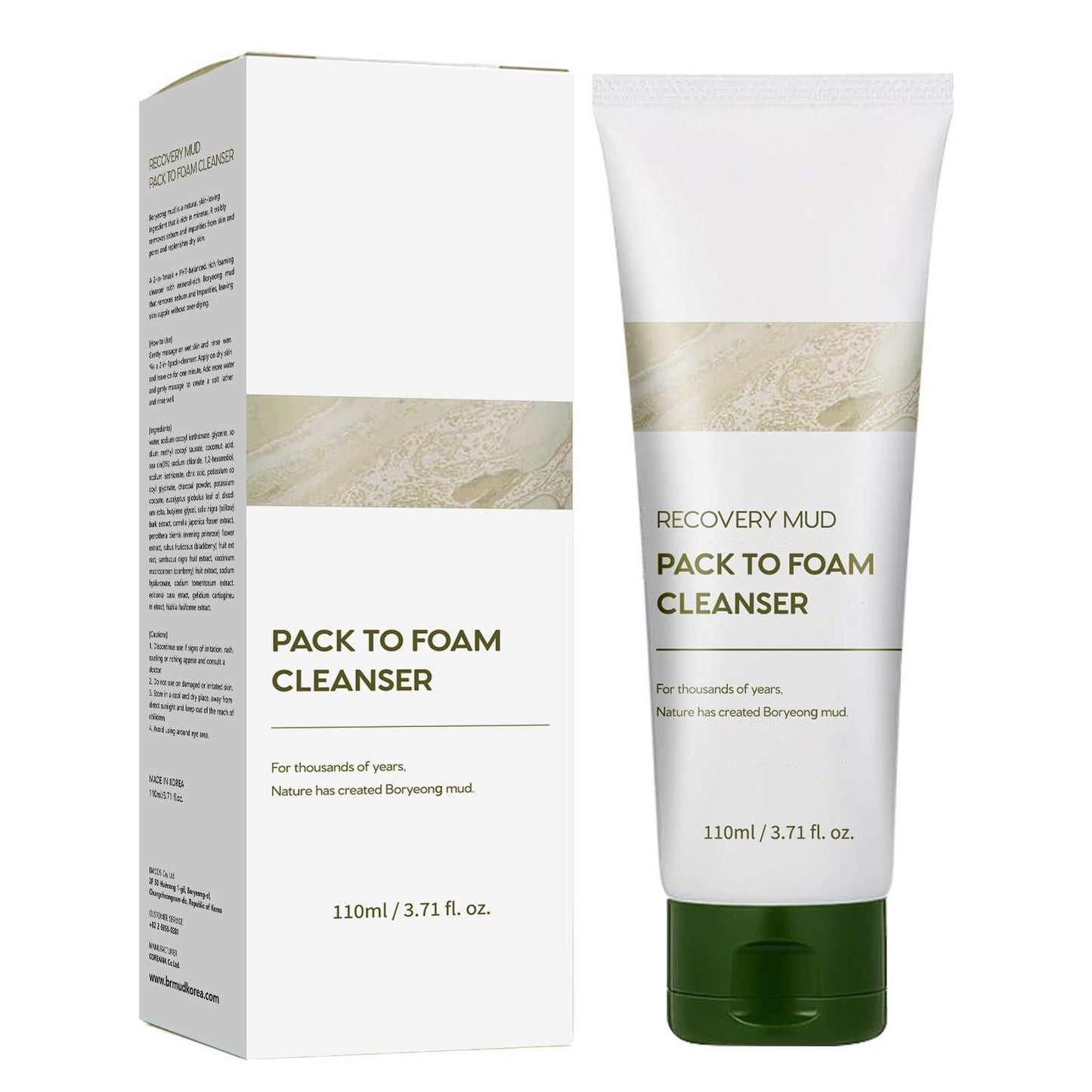 Deep detox facial clay mask tube for pore cleansing and oil control on clean skin