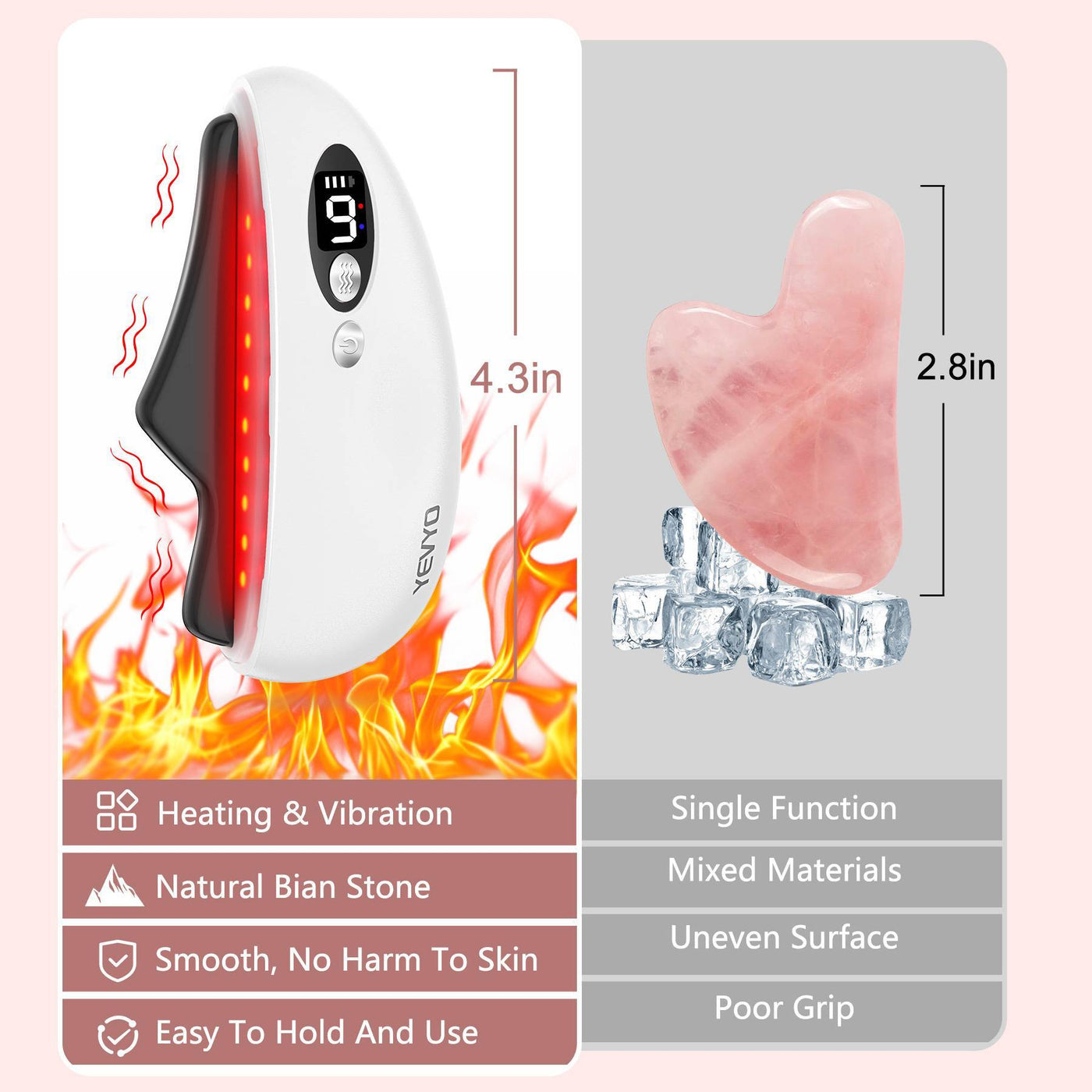 Gua Sha Facial Tool,Electric Black Obsidian Guasha Tool Massage Gua Sha Stone