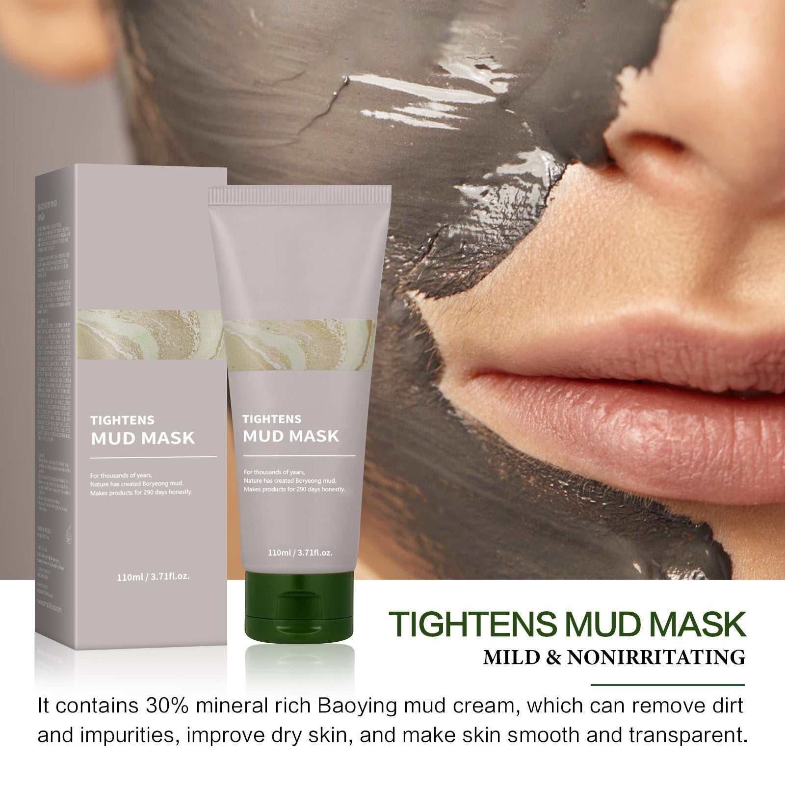 Deep Detox Facial Clay Mask tube for pore cleansing and oil control on clean skin